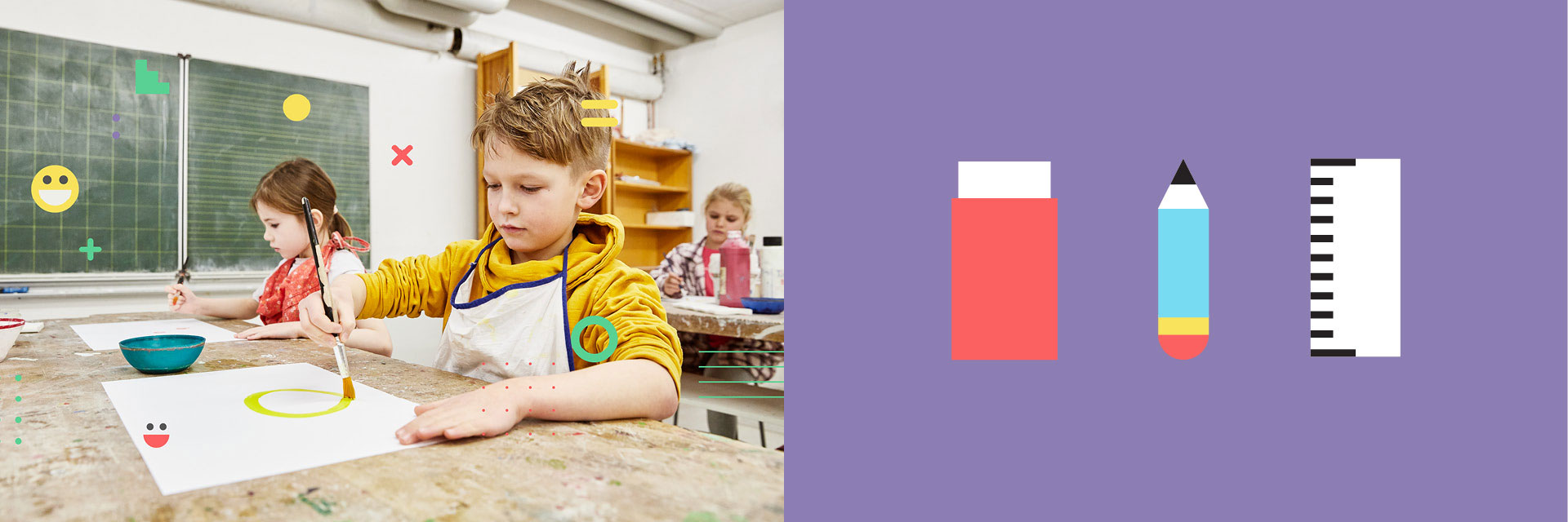 Grundschule Wöhrendamm Icons und Schüler