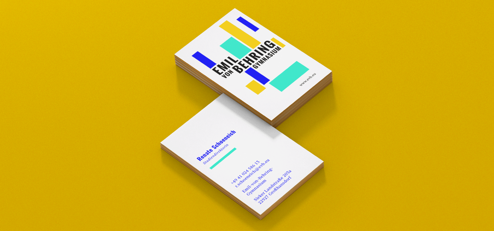 Emil-von-Behring Gynmasium Visitenkarten Vorder- und Rückseite
