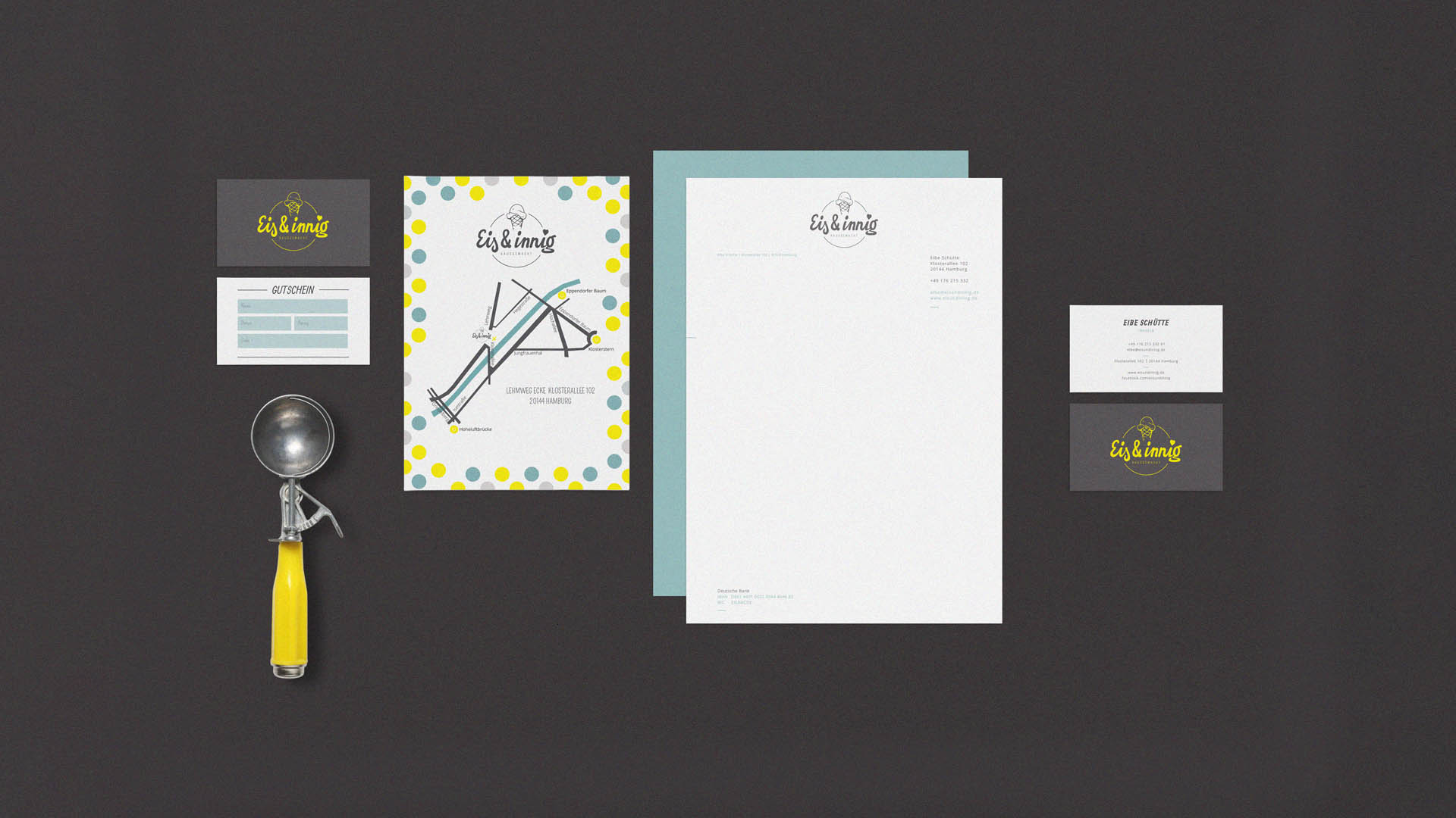 Eis & innig Brand Design Geschäftsausstattung komplett