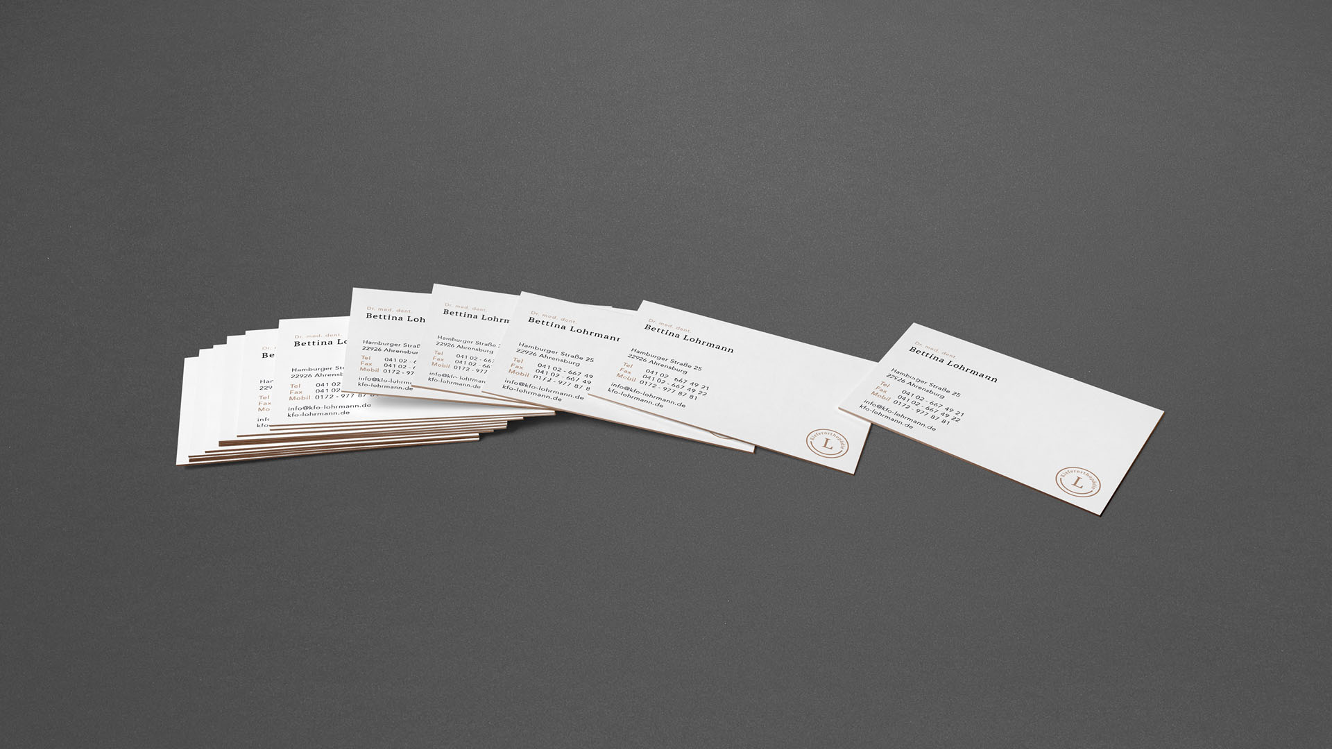 Kieferorthopäde Lohrmann Visitenkarten Design